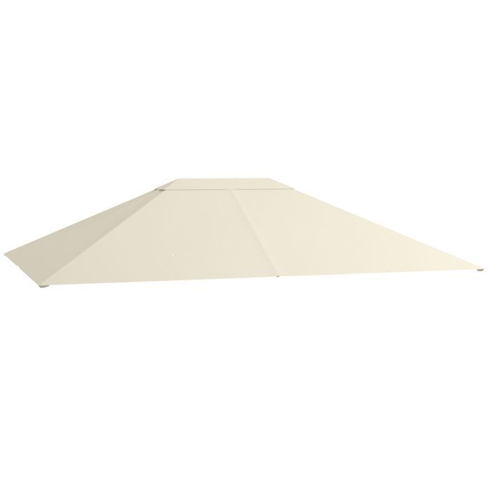 Toile de remplacement pour pavillon - Outsunny - tissu polyester haute densité 180 g/m² - anti-UV - 3 x 4 m - crème
