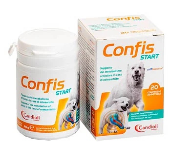 CANDIOLI Confis Start 20 comprimidos saborosos auxiliam o metabolismo na osteoartrite.