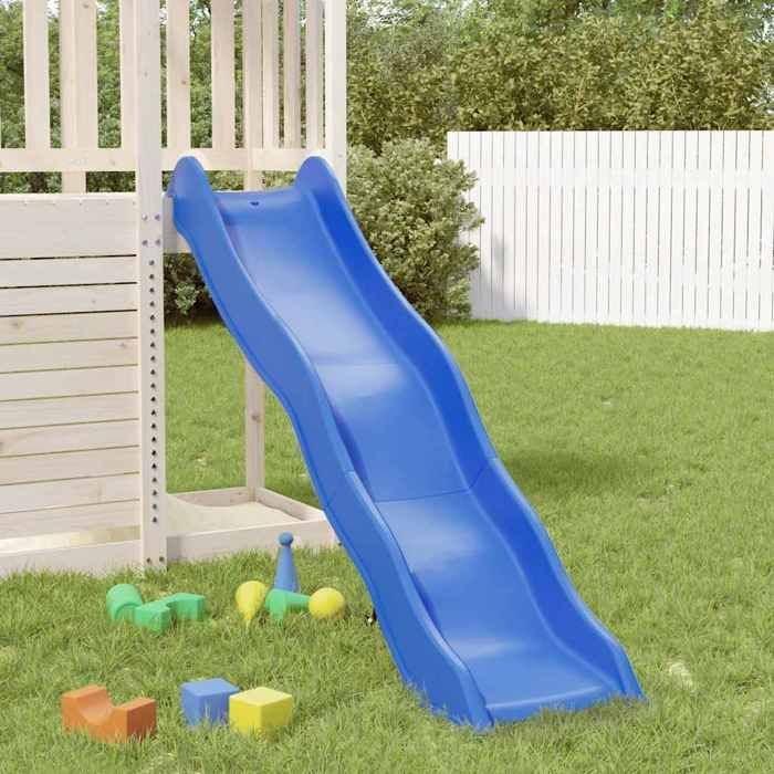 vidaXL Toboggan de jeu bleu 174x38 cm polypropylène, équipement de jeu de jardin, toboggan de jeu de jardin 826598
