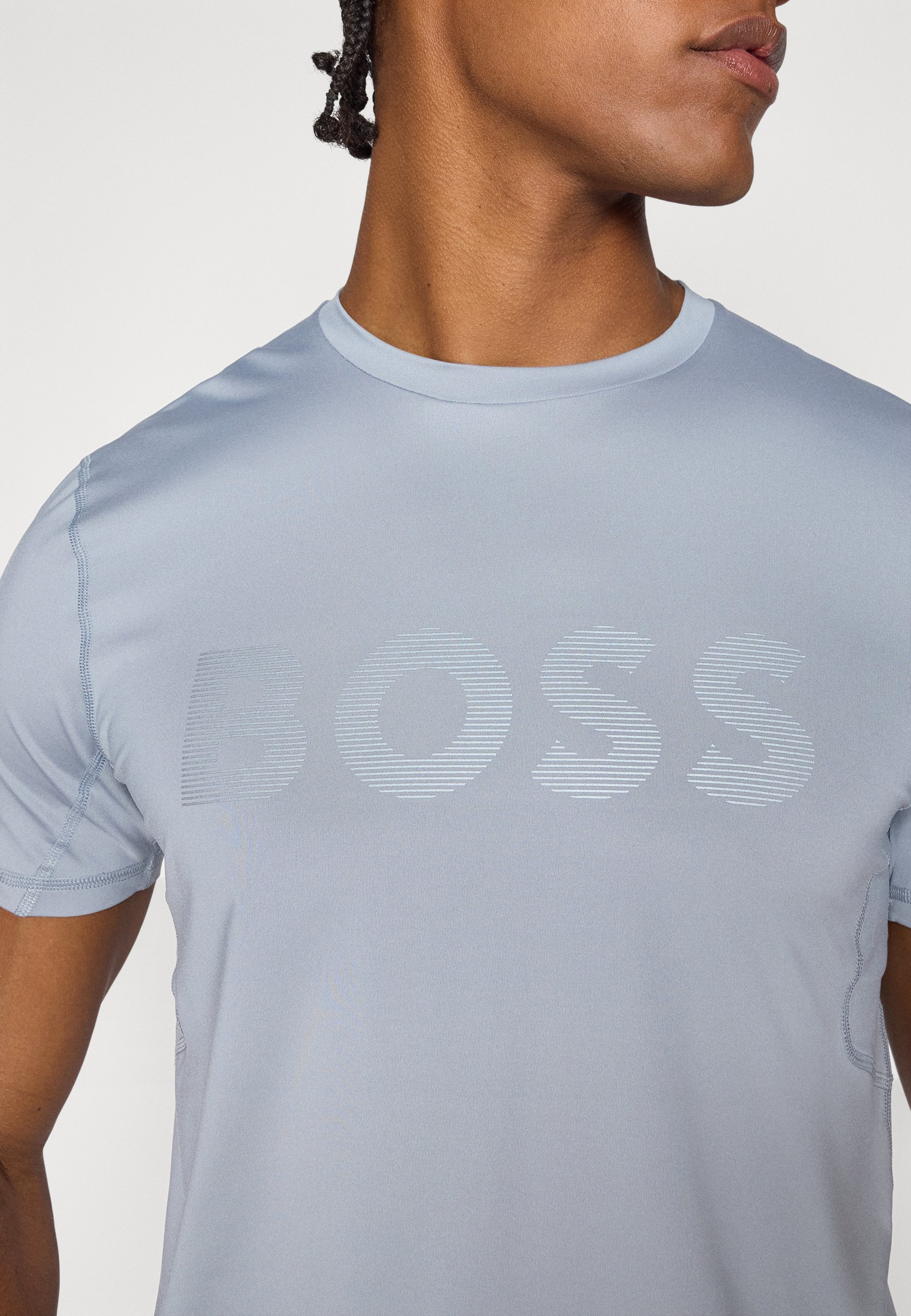 BOSS TEE ACTIVE - Sport T-shirt - donkergrijs