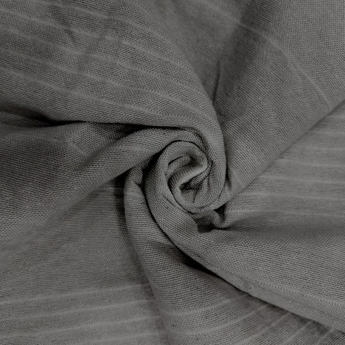 Bedspread - Soleil d'Ocre - Adèle - 240x220 cm - 70% cotton - Grey - Fine stripes