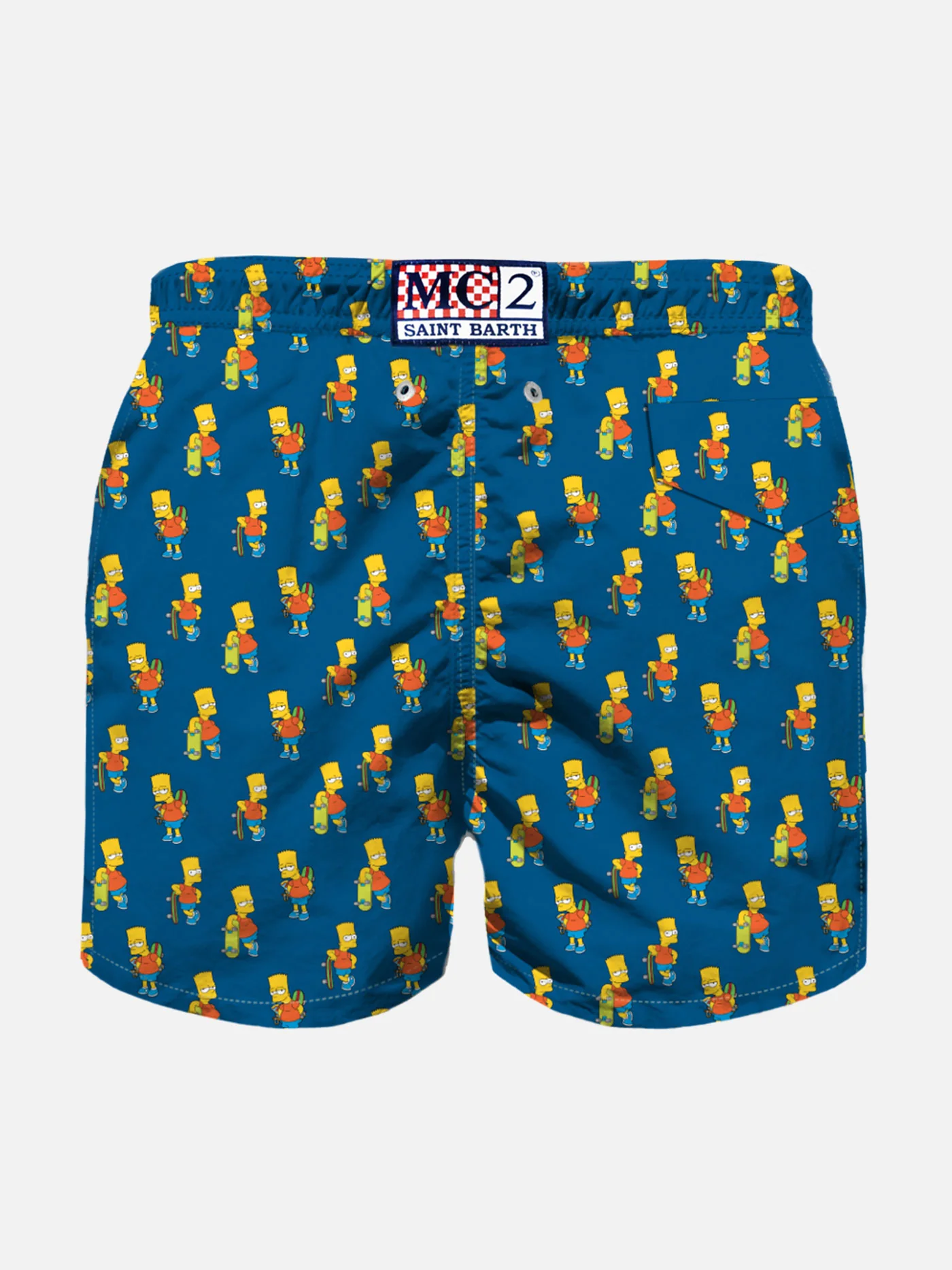 Costume da bagno da bambino in tessuto leggero con stampa skater Bart