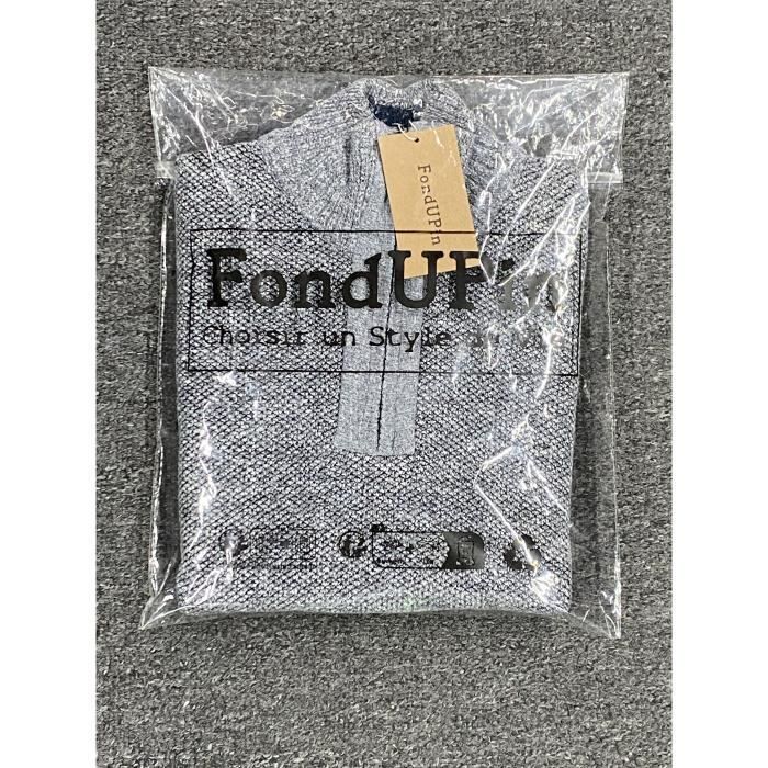 Maglione da uomo, modello a collo alto, a maniche lunghe, caldo, ideale per autunno/inverno - Grigio chiaro