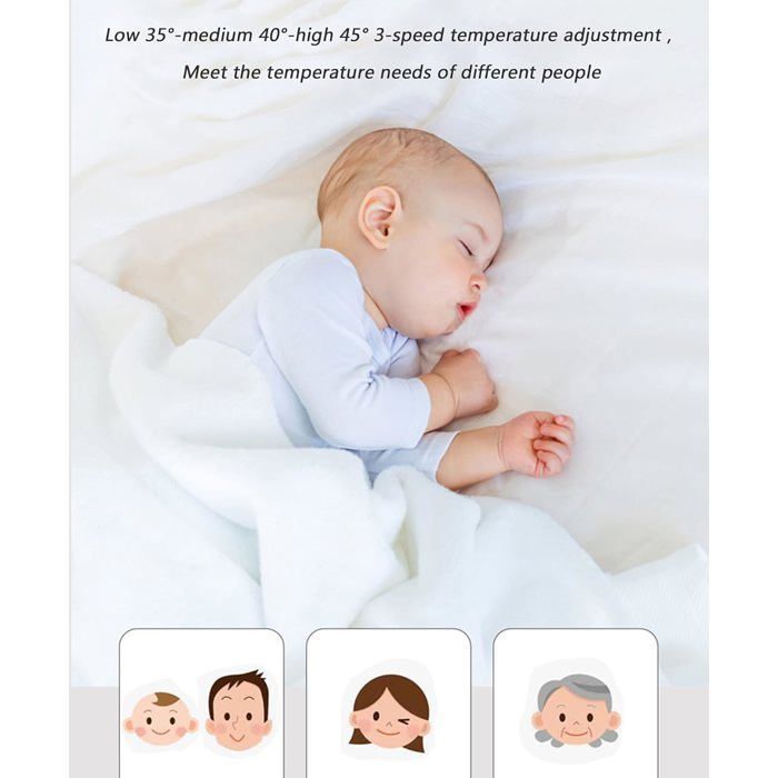 Surmatelas Chauffant Électrique Polaire, 3 Températures, Télécommande, Arrêt Automatique, 150 x 80 cm