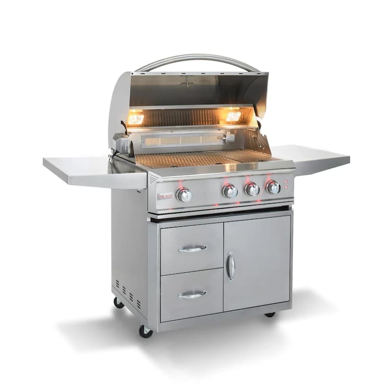 Blaze Professional LUX 34-Zoll 3-Brenner-Propangasgrill mit Infrarot-Heckbrenner - BLZ-3PRO-LP