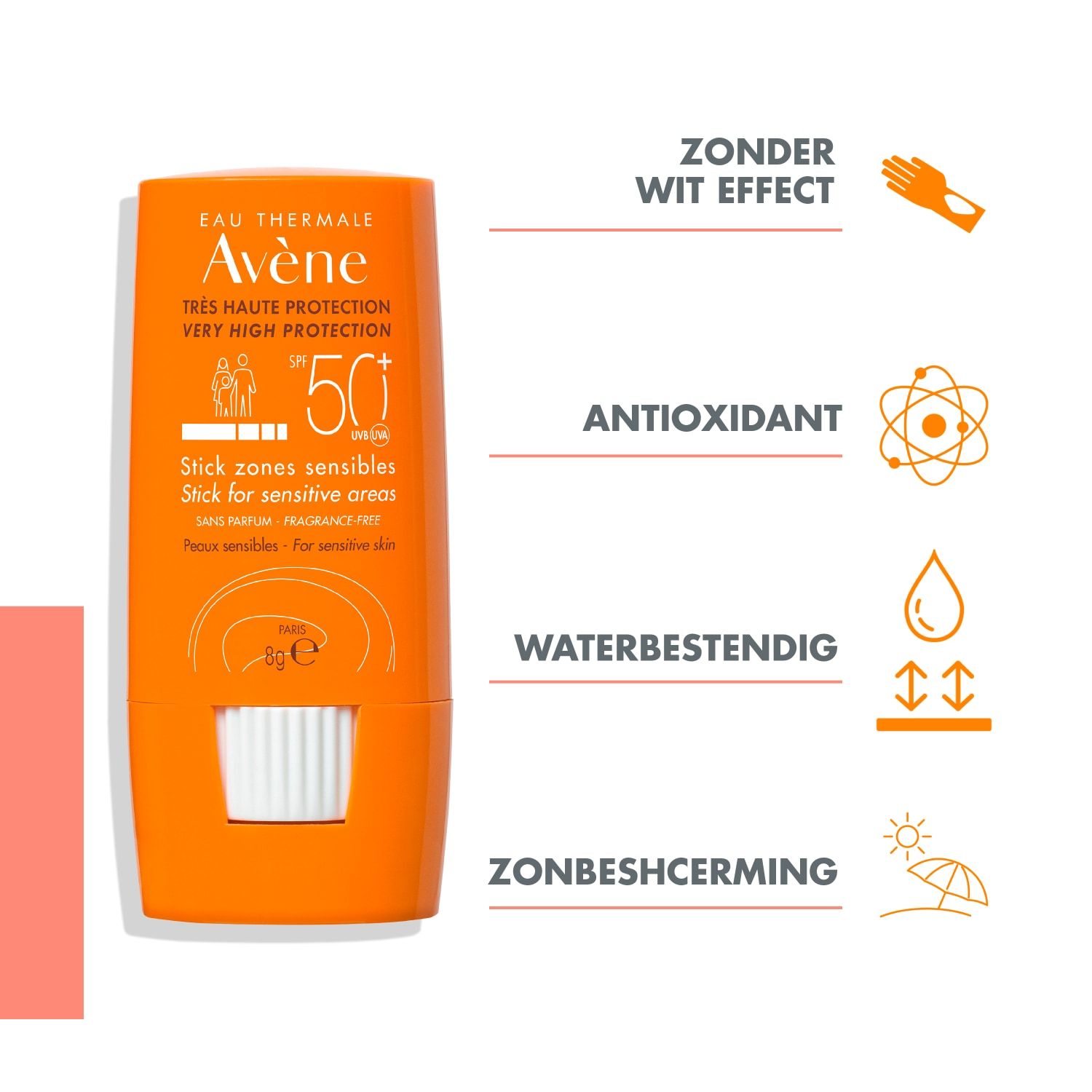 Avène Solaire Stik za zaštitu od sunca za osjetljivu kožu SPF 50+ - 8 ml