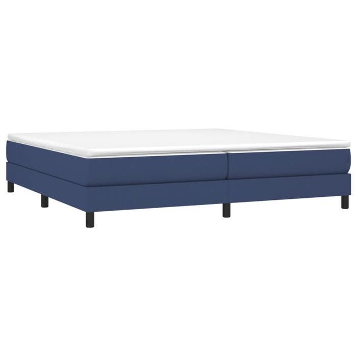 Cama de madera azul de 200 x 200 cm - Carga máxima 150 kg - Estructura de cama de muelles azul de 200 x 200 cm, tela 005_693685