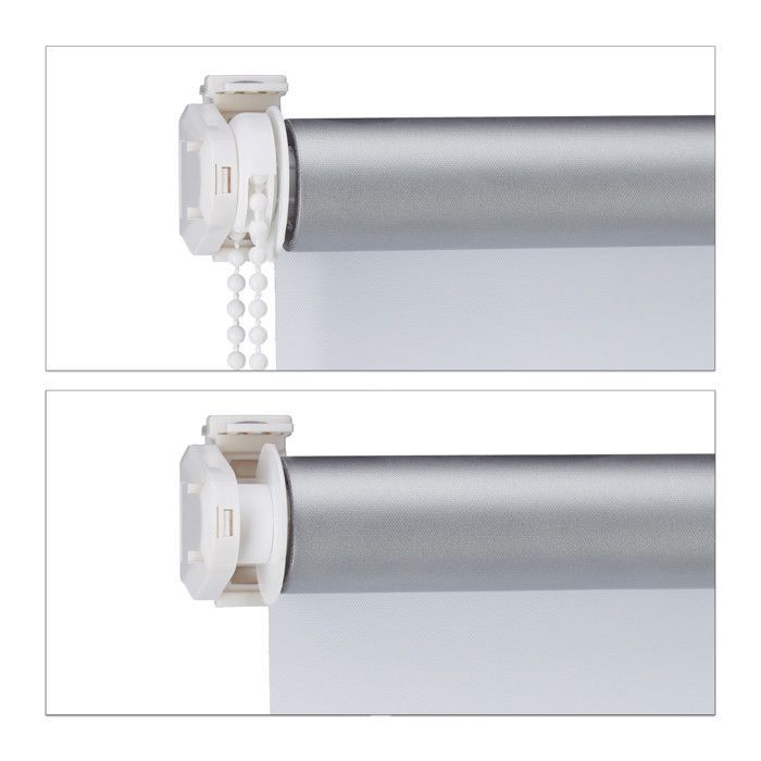 Roller blind, set of 2, thermal, side chain, drill-free installation, 100x160 cm, fabric width 96 cm, white