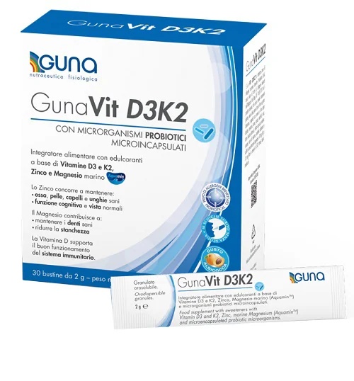 GUNA Gunavit D3K2 30 sticks 2G Bien-être des os et des intestins