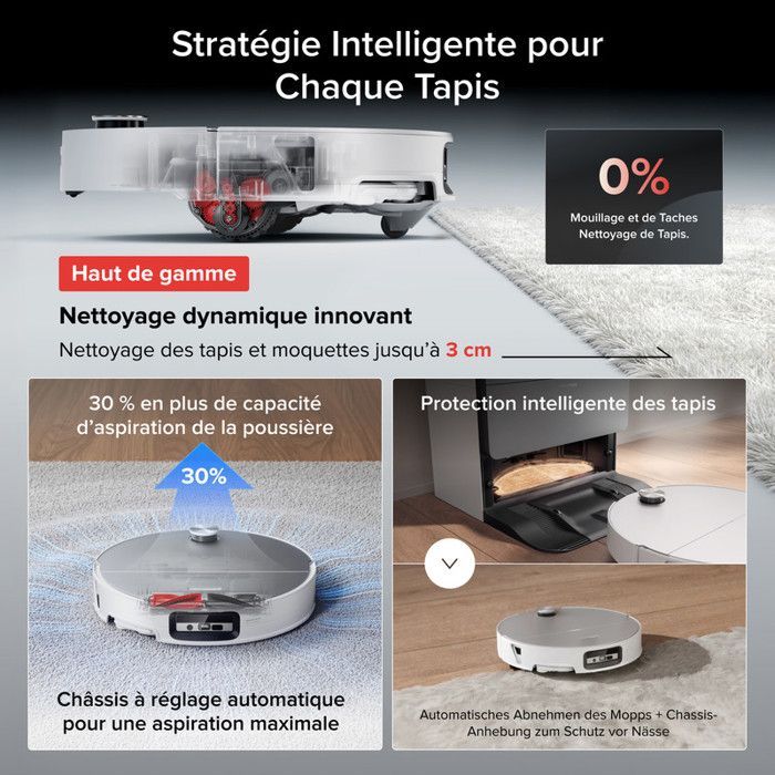 Roborock Saros 20 Sonic Vacuum Cleaner Robot 36,000 Pa Water Wash 100 °C VibraRise 5.0 AdaptiLift 3.0 Chassis 7.95 cm White