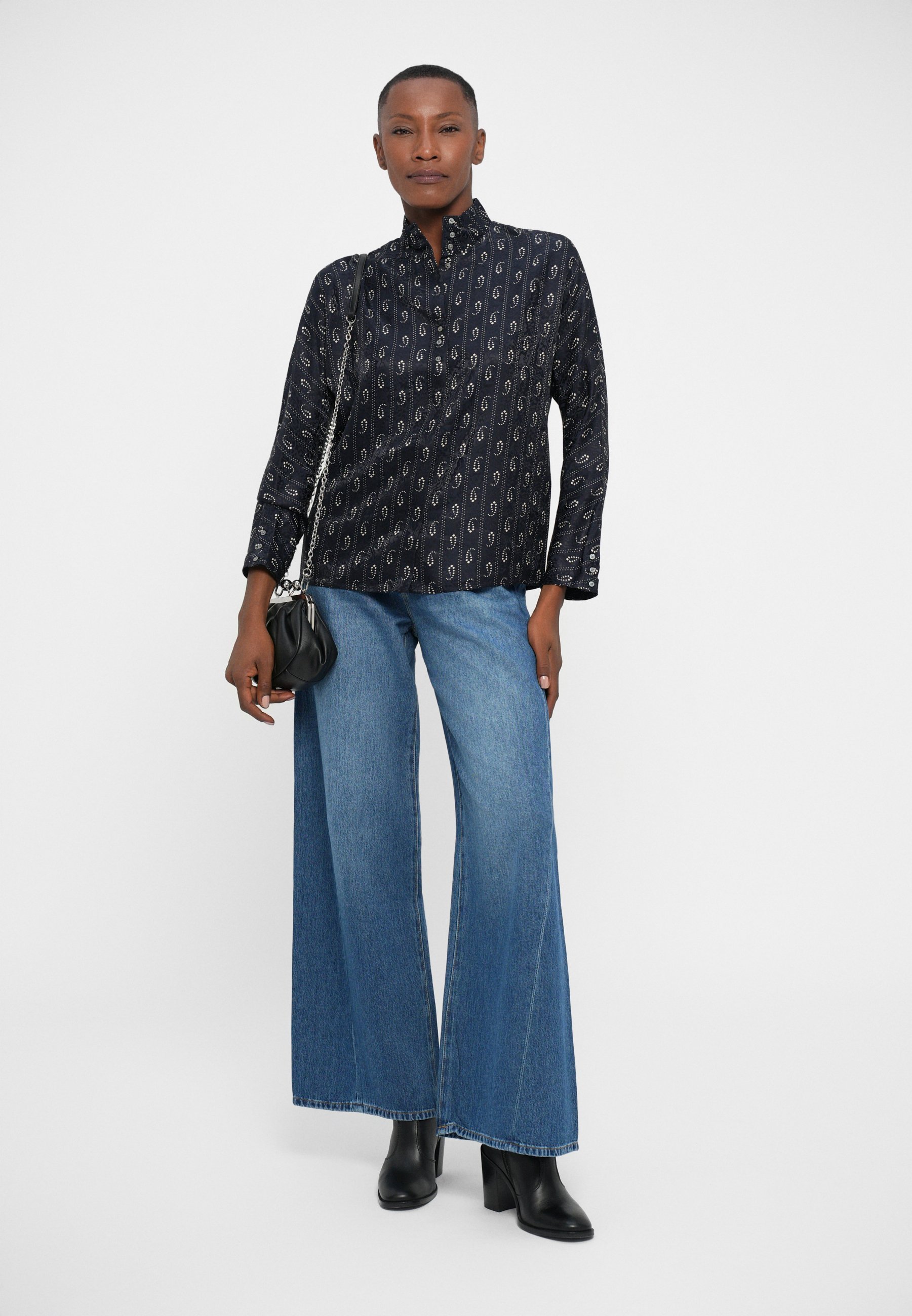 Tory Burch Bluse mit Knopfleiste – Mittelblau