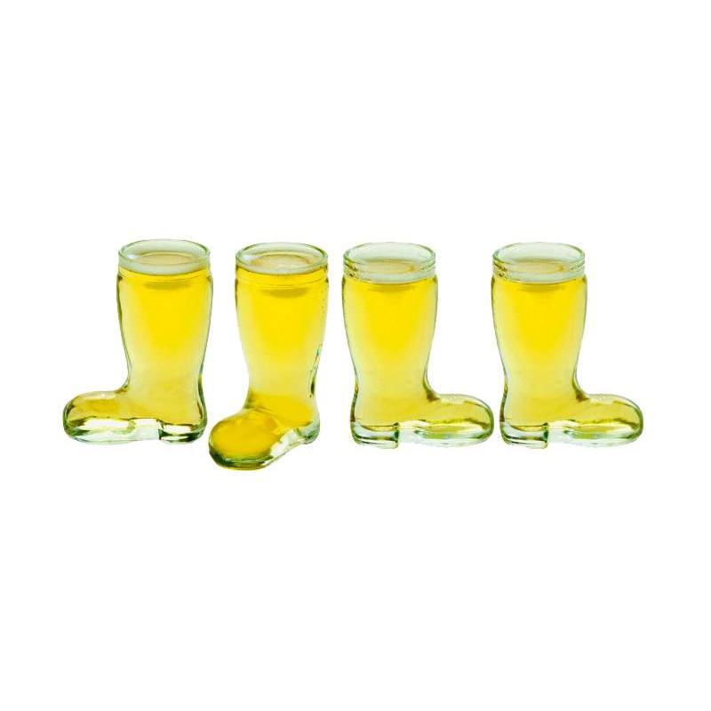 4er-Packung Whiskey-Shotgläser (40 ml/1,3 oz) mit lustigen Cowboy-Stiefeln, schwerer Boden, 4er-Packung
