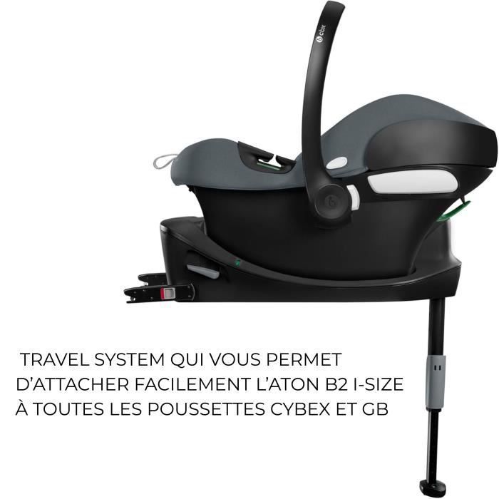 Silla de coche Aton B2 i-size Cbx de Cybex - 45 a 87 cm - desde el nacimiento hasta 13 kg - hasta 2 años - Base One incluida - Gris
