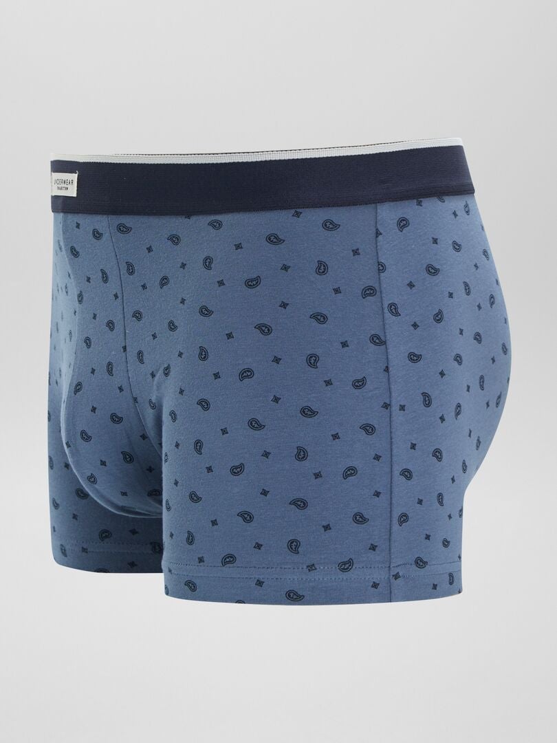 Conjunto de 3 cuecas boxer elásticas - AZUL