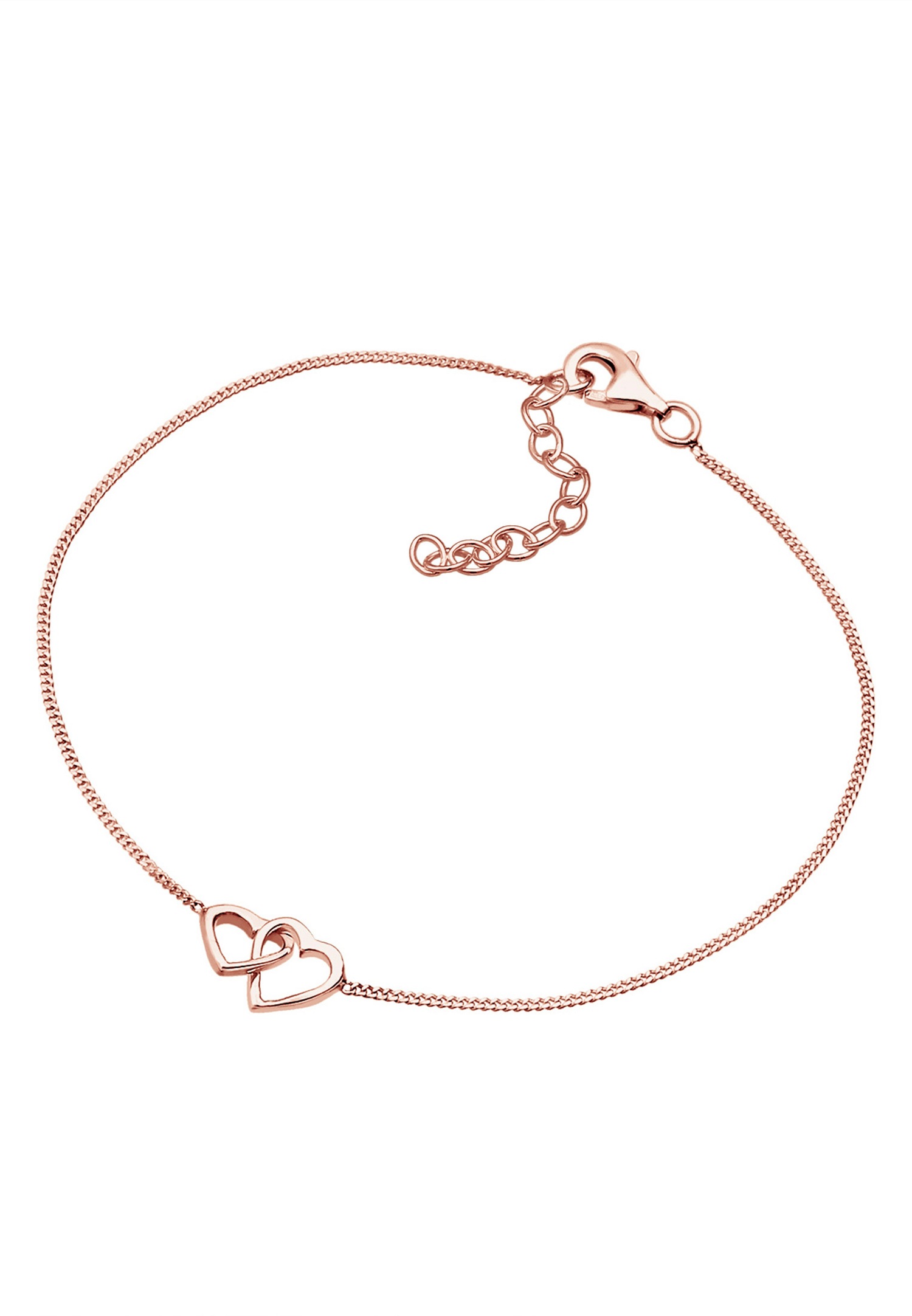 Elli Femmes Cœur Entrelacé Connexion en Argent Sterling 925 Plaqué Or Rose