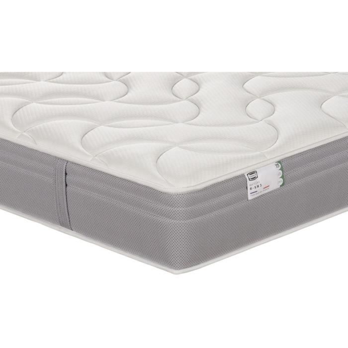 SIMMONS 90 x 190 cm mattress and bed base set, 26 cm high - Fullspring pocket springs - Made in France - R-SW3