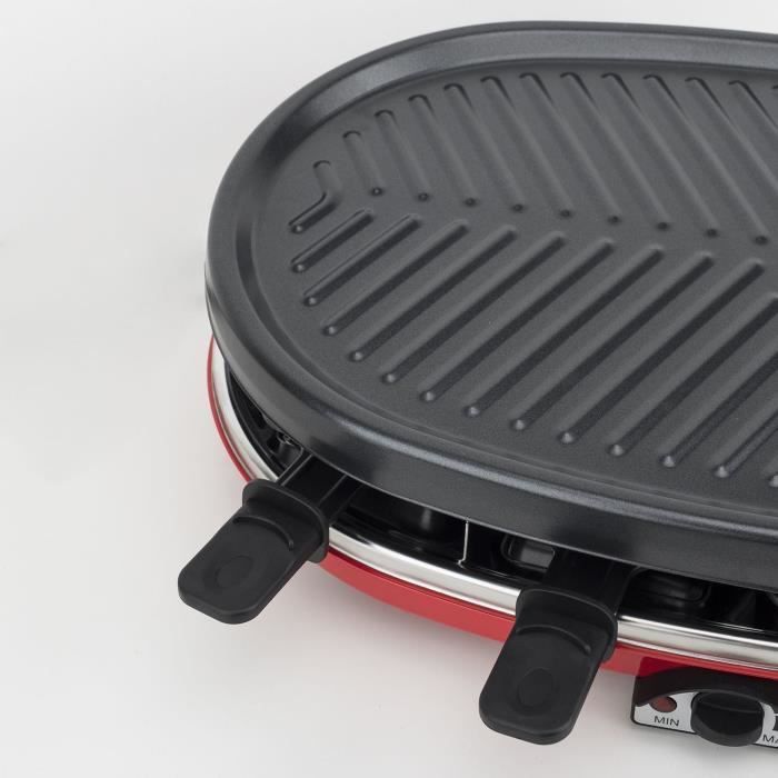 HKOENIG 4-in-1 Raclette Grill - RP418 - Geschikt voor maximaal 8 personen - 3 verwisselbare platen - Instelbare temperatuur - 1500W