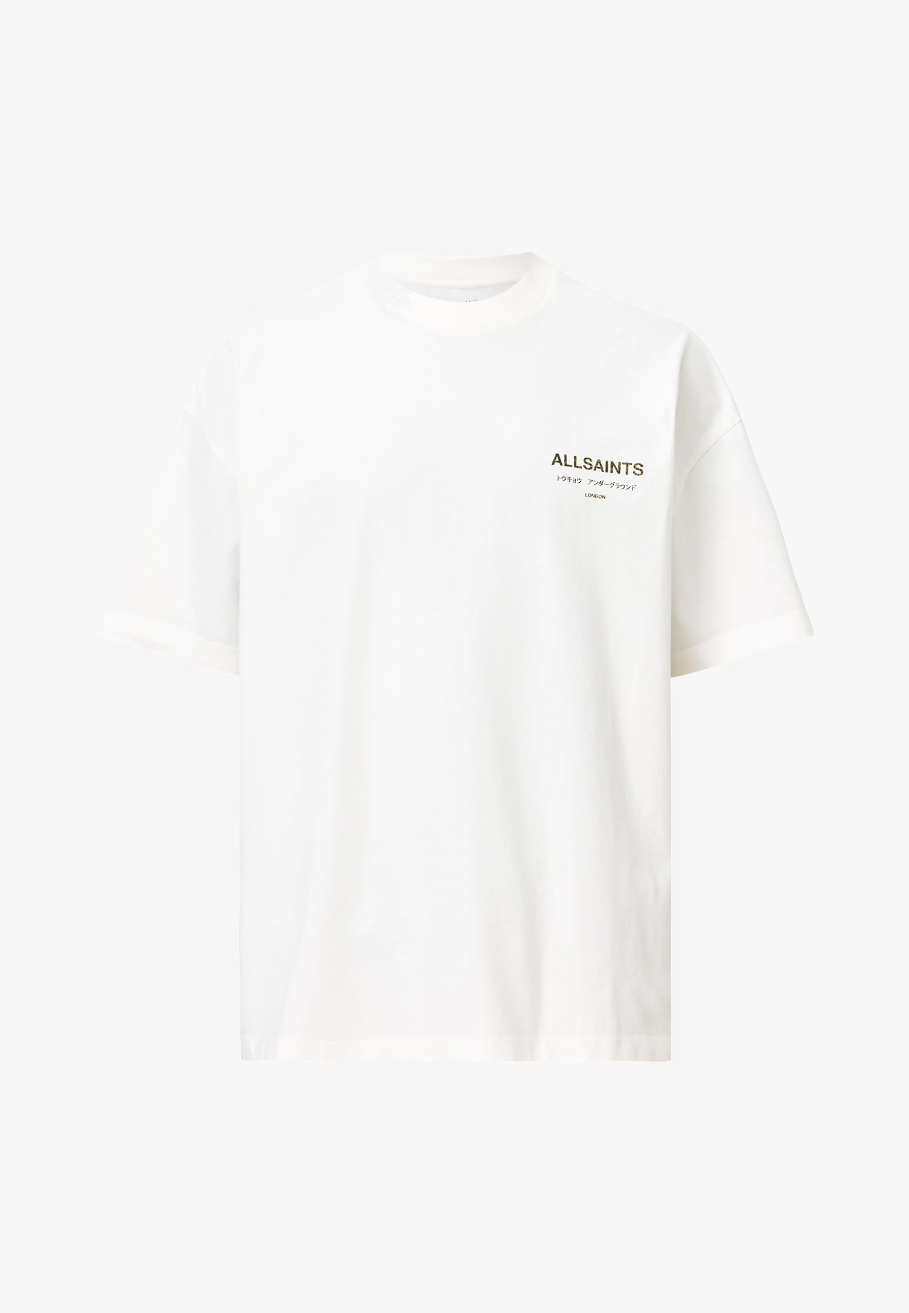 AllSaints EXCLUSIEF STYX UNDERGROUND - T-shirt met print - asgrijs wit