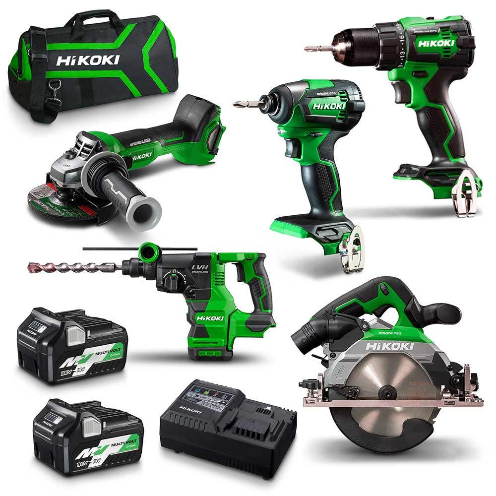 HiKOKI 18V Brushless 5-teiliger Akku 2 x 2,5/5,0 Ah KC18D5P2(HRZ)
