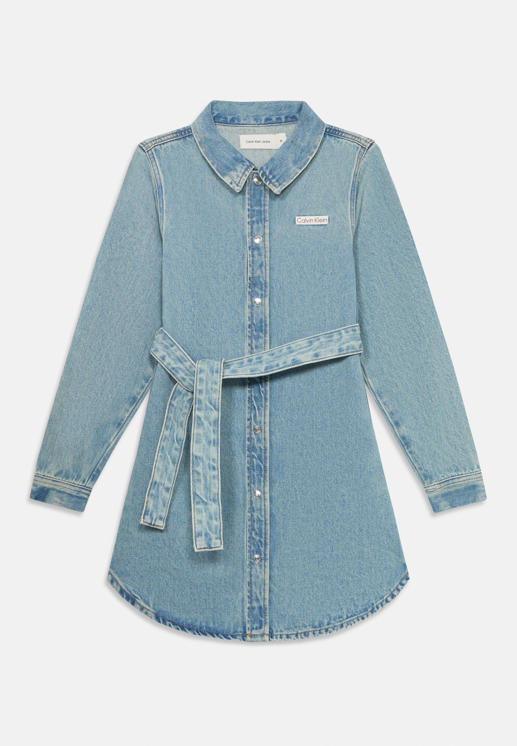 Calvin Klein Jeans OVERHEMDJURK - Denim jurk - licht denim