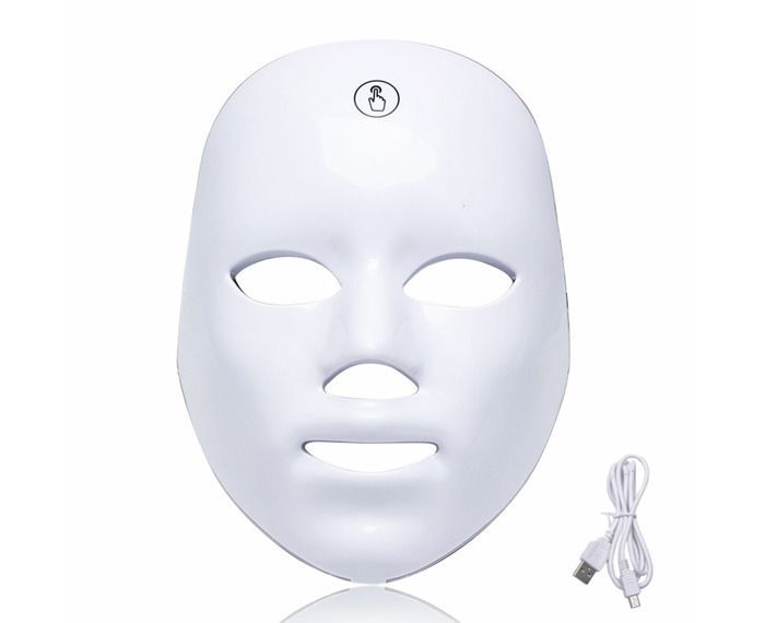 Masque facial à LED, masque de soin de la peau du visage par luminothérapie à 7 couleurs, masque LED photonique pour la réductio