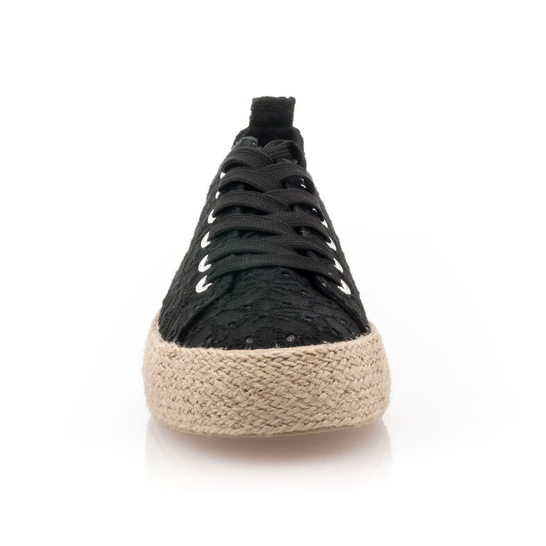 Dámske čierne espadrilky s lanovou podrážkou