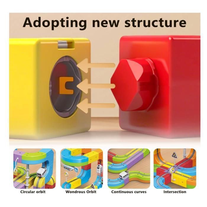 3pcs Magnetic Electric Train Set, Flexible Construction Track Set, Children's Gift for Christmas Birthday (51Pcs)