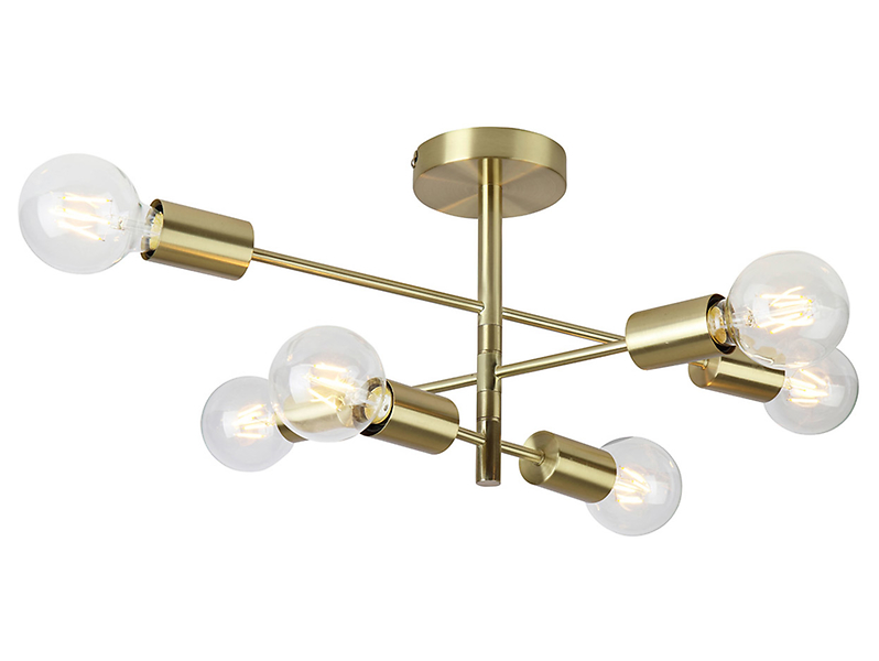 Lampa sufitowa Atlantico 6-punktowa stalowa złota