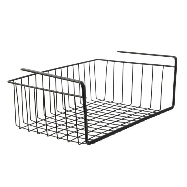 Podwieszany KOSZ PODPÓŁKOWY M czarny metalowy 40x26 cm