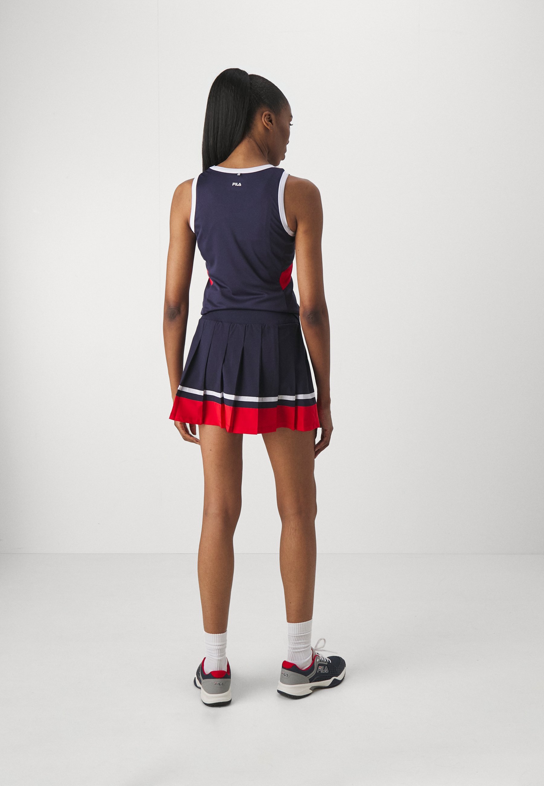Fila SKORT SABINE - Sportrok - marineblauw/rood