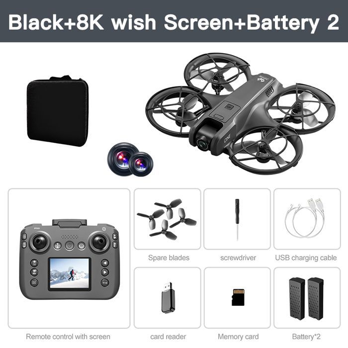 Mini Drone, Black Battery - 8k Battery - Professional Aerial, Dual Camera, Intelligent Obstacle Avoidance, Brushless Quadcopter