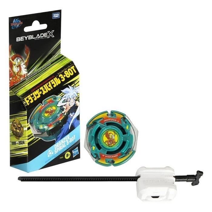 Beyblade X Starter Pack Dranzer Spiral 3-80T Anniversary X-Over and Launcher, Detachable Spinning Top, Toys for children aged 8 and up