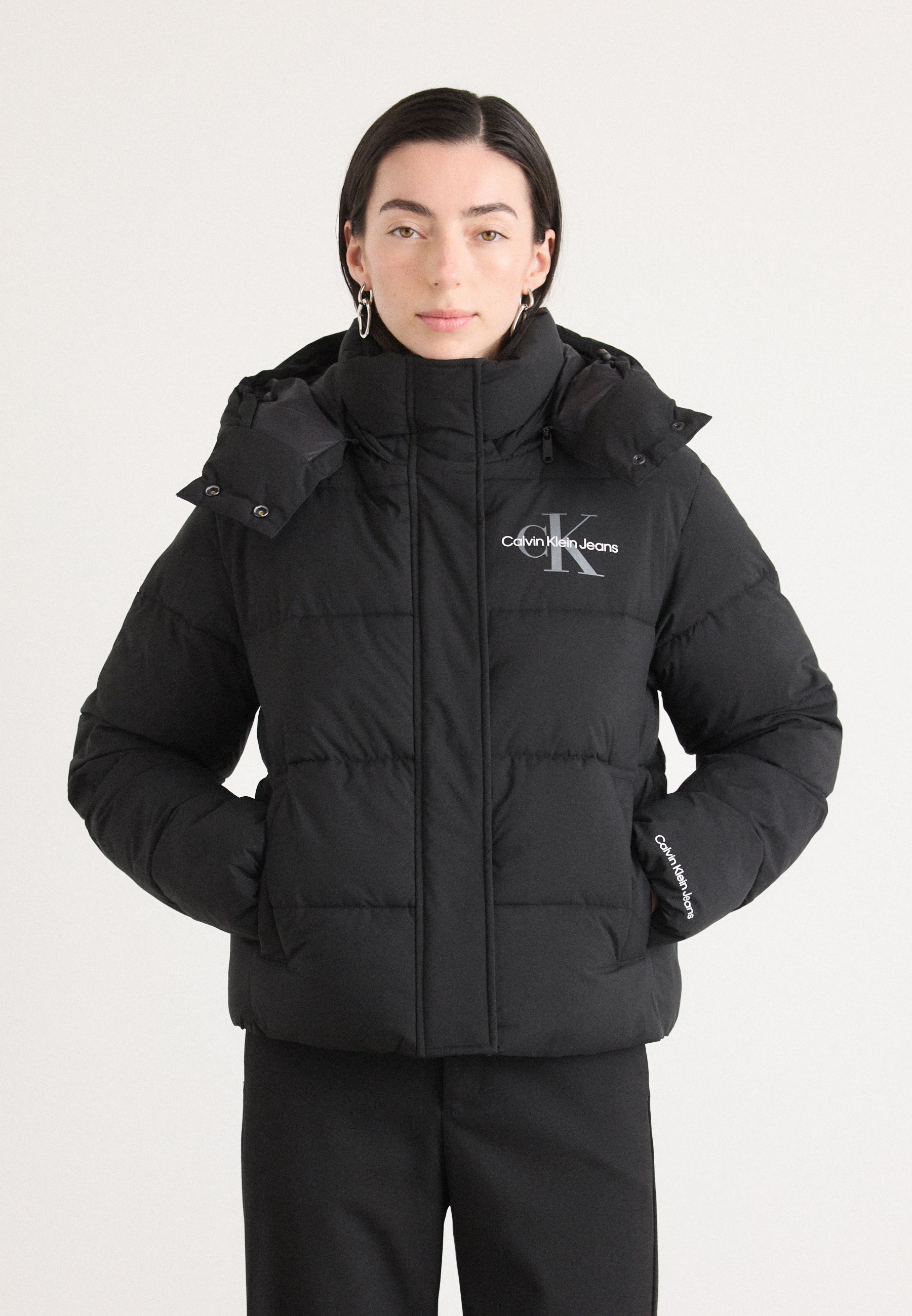 Calvin Klein Jeans MONOLOGO PUFFER - Winterjas - zwart