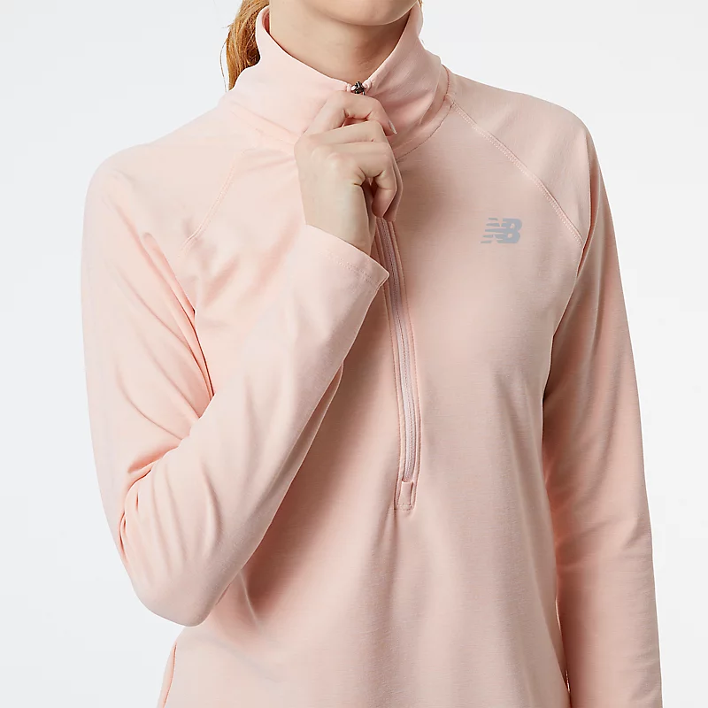 Damskie sportowe spodnie Spacedye 1/2 Zip - PINK HAZE HEATHER