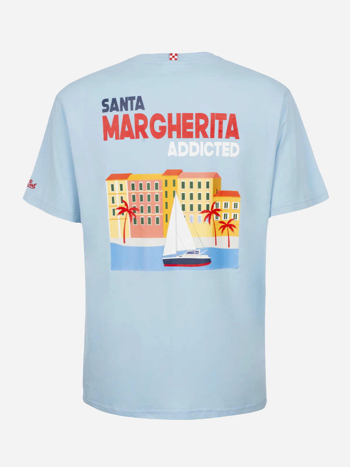Heren katoenen T-shirt met print van een ansichtkaart van Santa Margheri