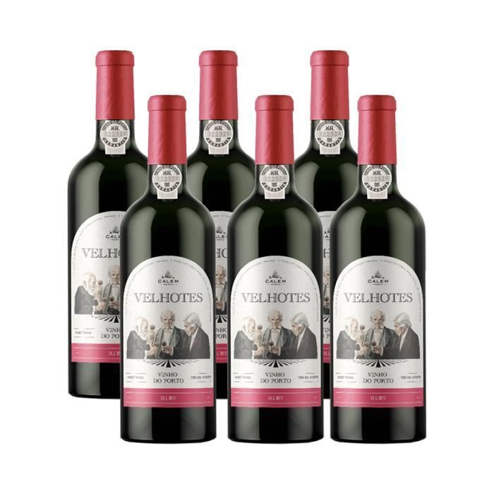 Vino de Oporto Ruby Calem Velhotes - Vino fortificado - Paquete de 6