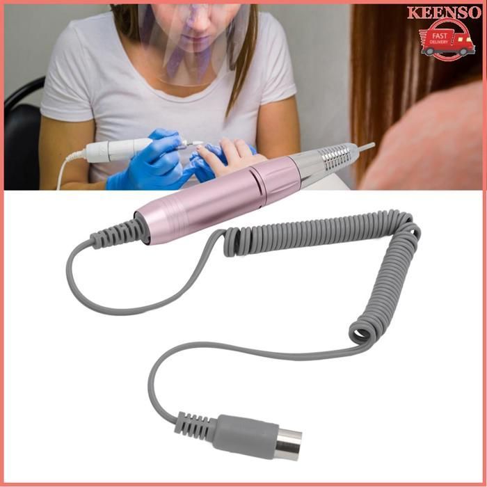 Mango para máquina perforadora de uñas KEENSO, rosa, ajustable de 0 a 3000 rpm, de metal, eléctrico, para manicura.