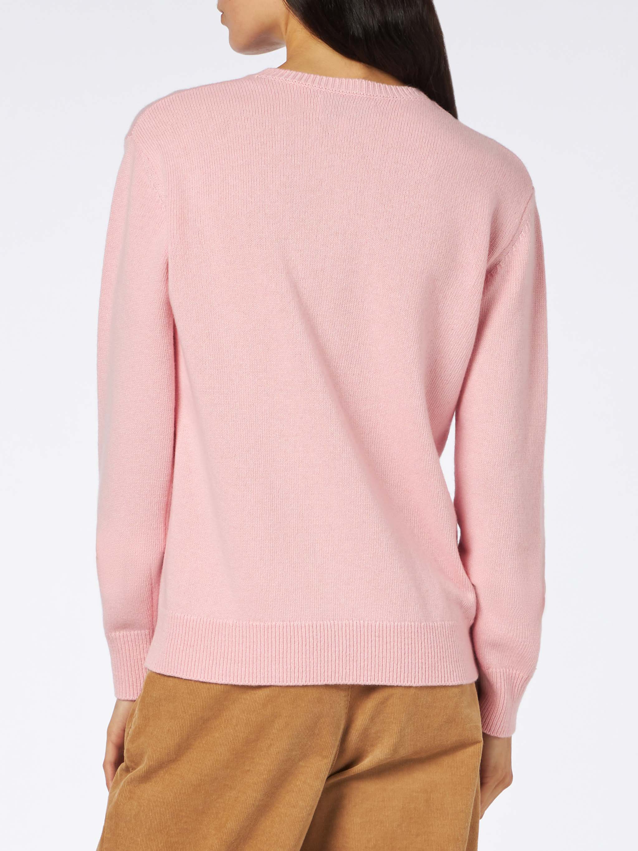 Maglione da donna girocollo rosa con stampa Pantera Rosa Ancora Tu?| E