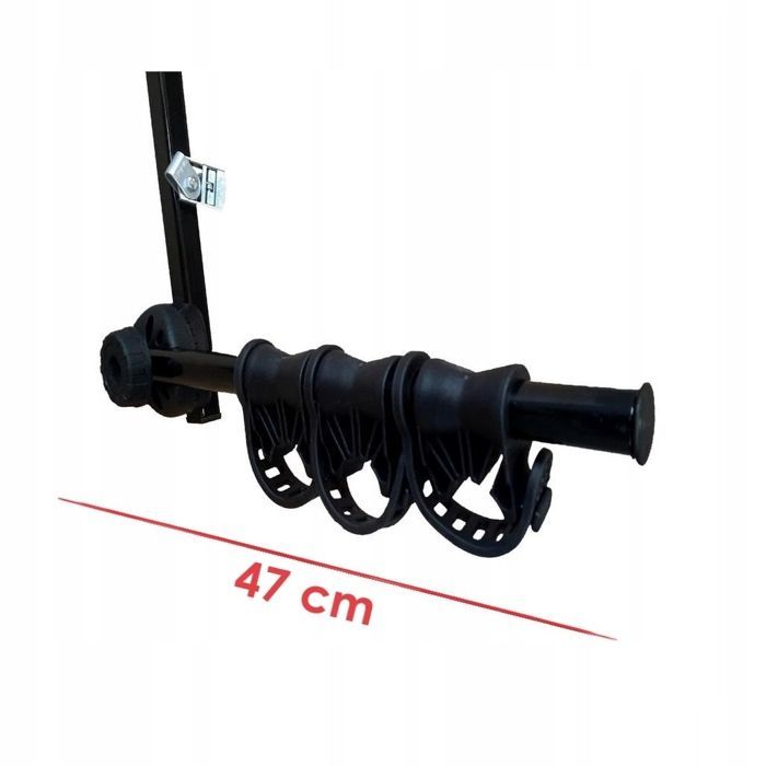 Portabicicletas para enganche de remolque - AMOS - 3 bicicletas - Montaje sin llave - Plegable - Correas de fijación incluidas - 62 x 76 cm