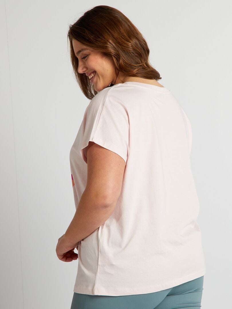 Camiseta de algodón estampada - ROSA