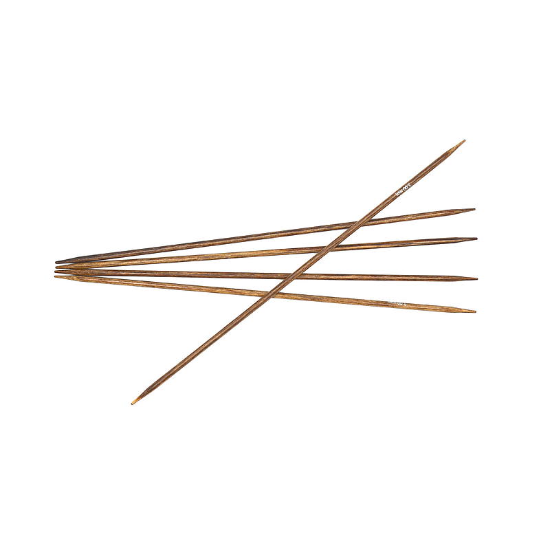 Agujas de doble punta de 20 cm y 3,0 mm de grosor, de abedul