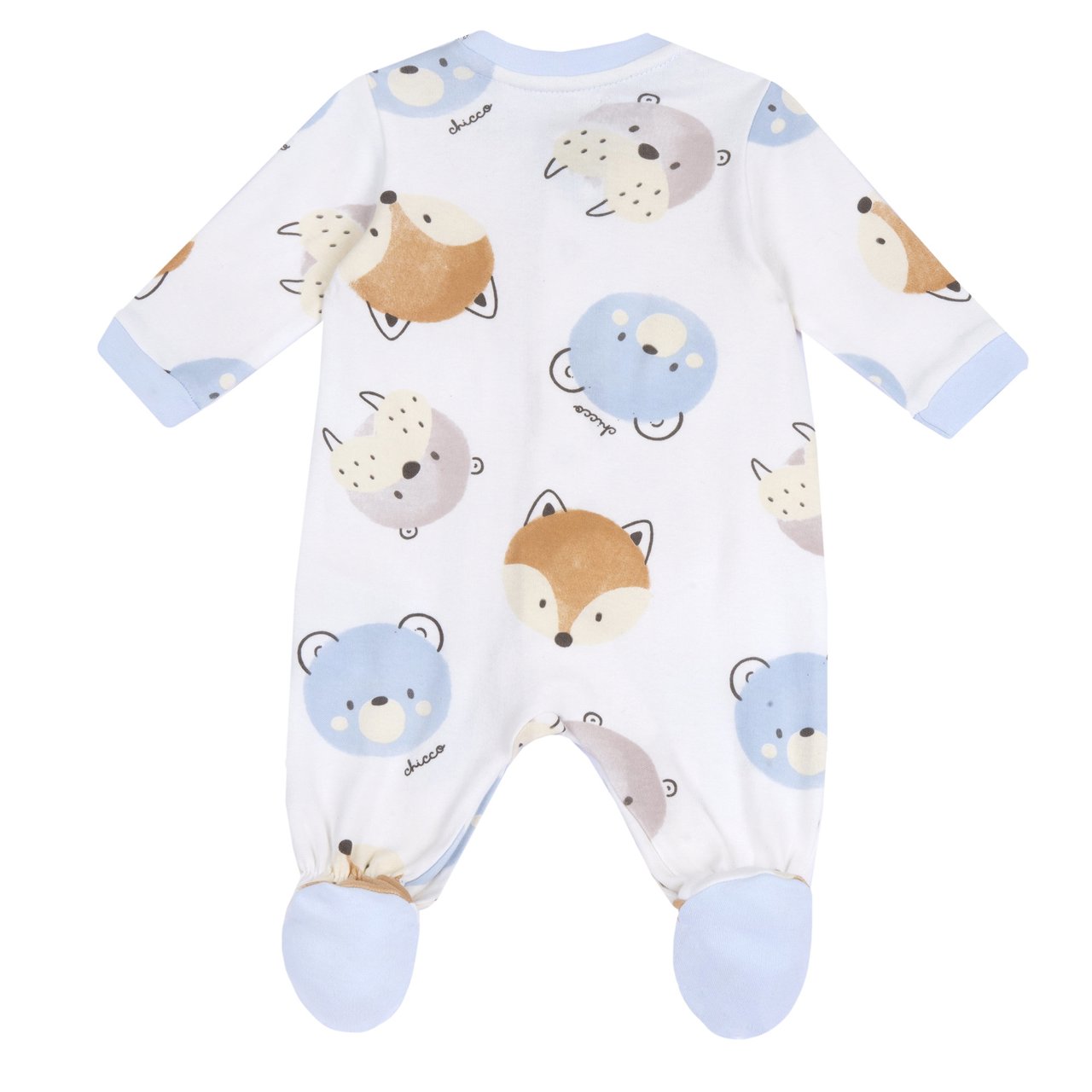 Blauer Pyjama mit Tiermuster
