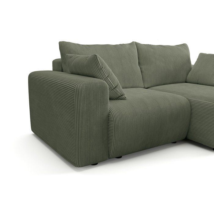 Omkeerbare hoekbank - 4-zits - BOGOTA - Groene stof - 227 x 138 x 86 cm