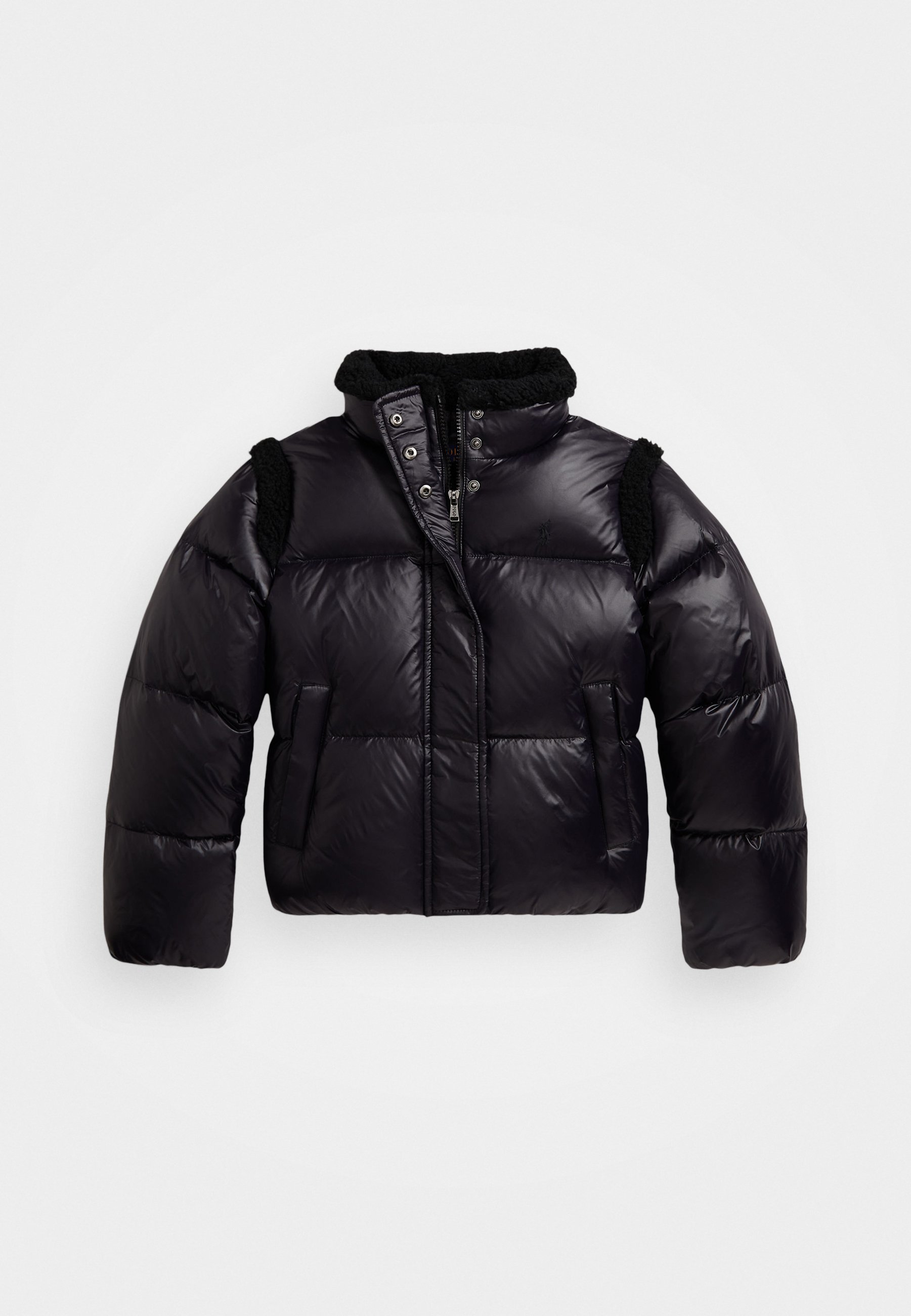 Polo Ralph Lauren TEDDY FLEECE TRIM DOWN BOXY JACKET - Donsjack - zwart