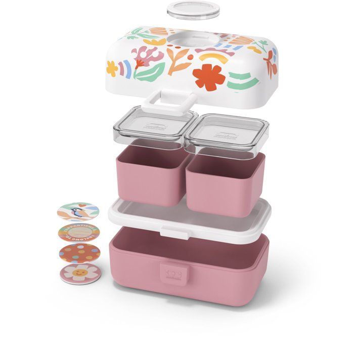 Children's Lunch Box - MONBENTO - 3 Compartments - BPA Free - MB Tresor Papercut