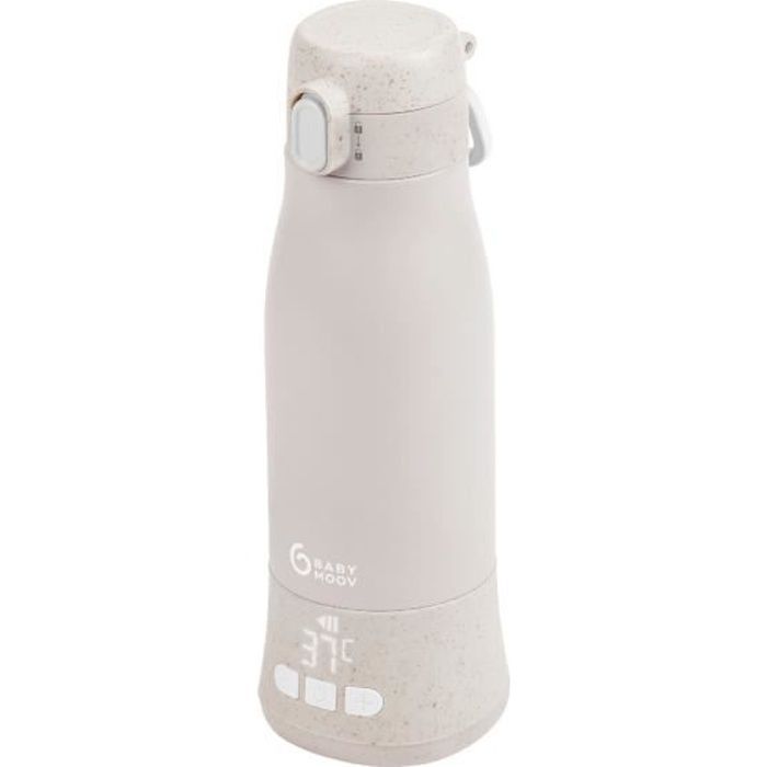 Moov & Feed Bärbar Flaskvärmare - BABYMOOV - 340ml - Mineralbeige - Temperaturkontroll - Håller Varm