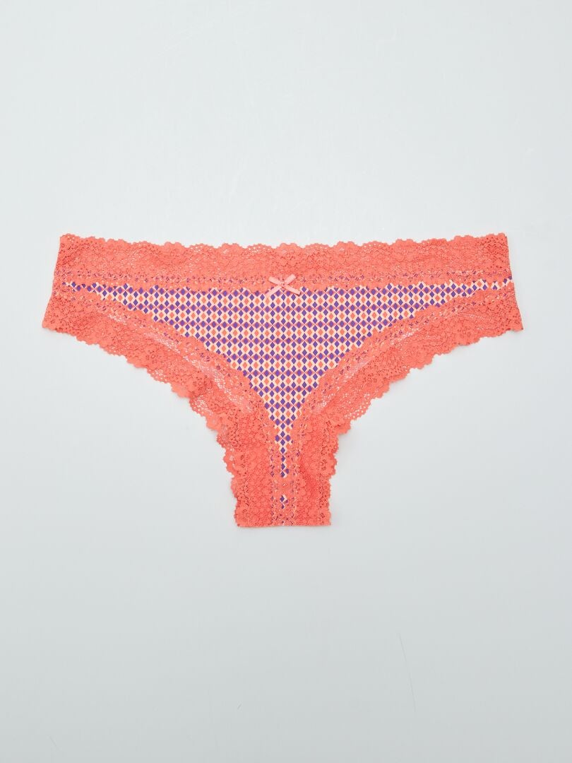 Set van 2 microvezel stringtjes - ORANJE