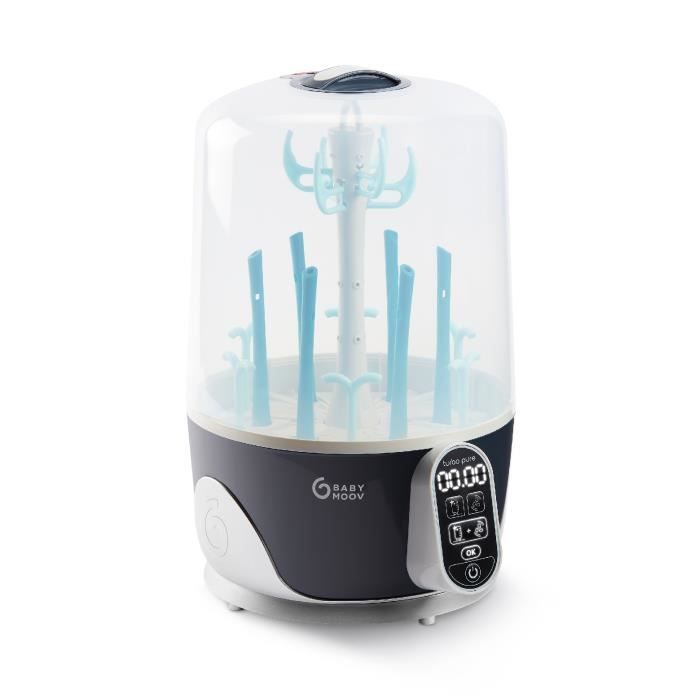 Sterilizzatore e asciugatore elettrico a vapore 2 in 1 Babymoov Turbo Pure, asciugatura in 6 minuti.