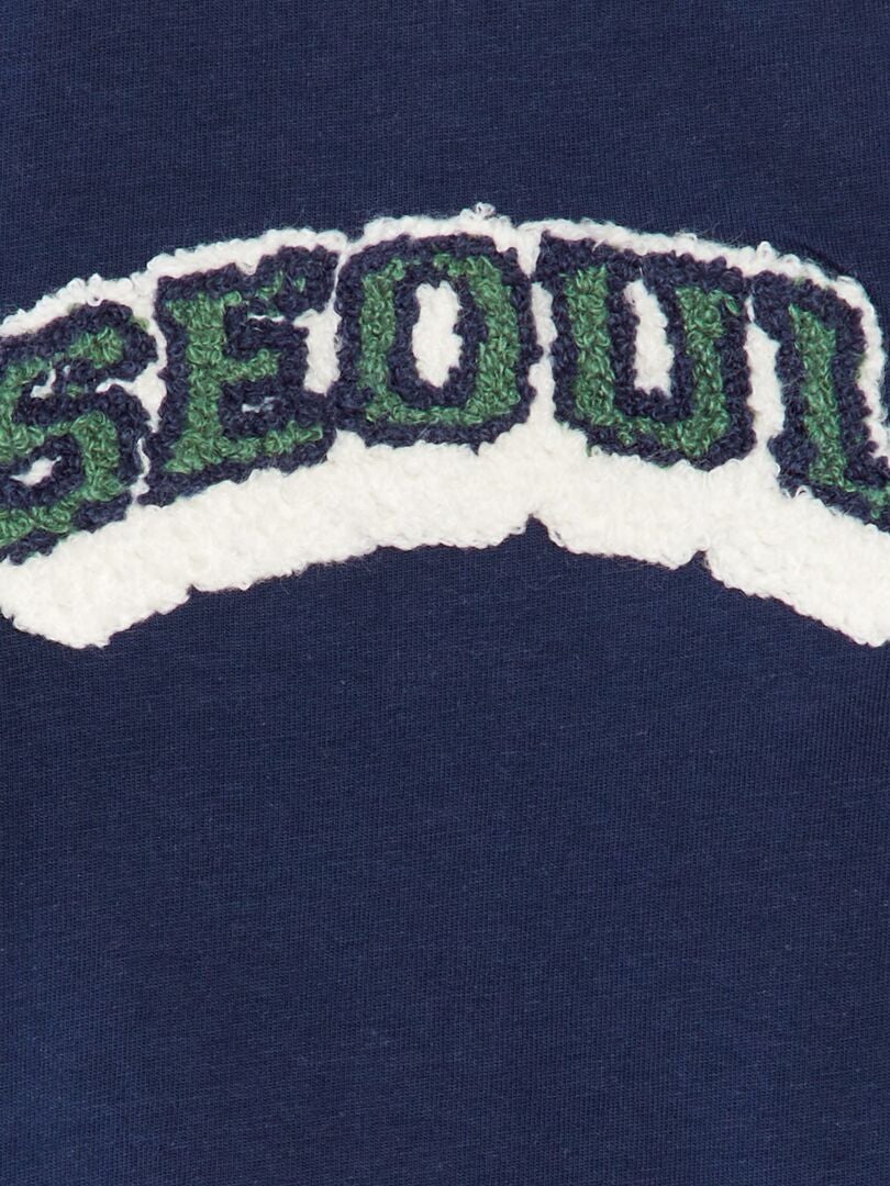 T-shirt met borduurwerk - BLAUW
