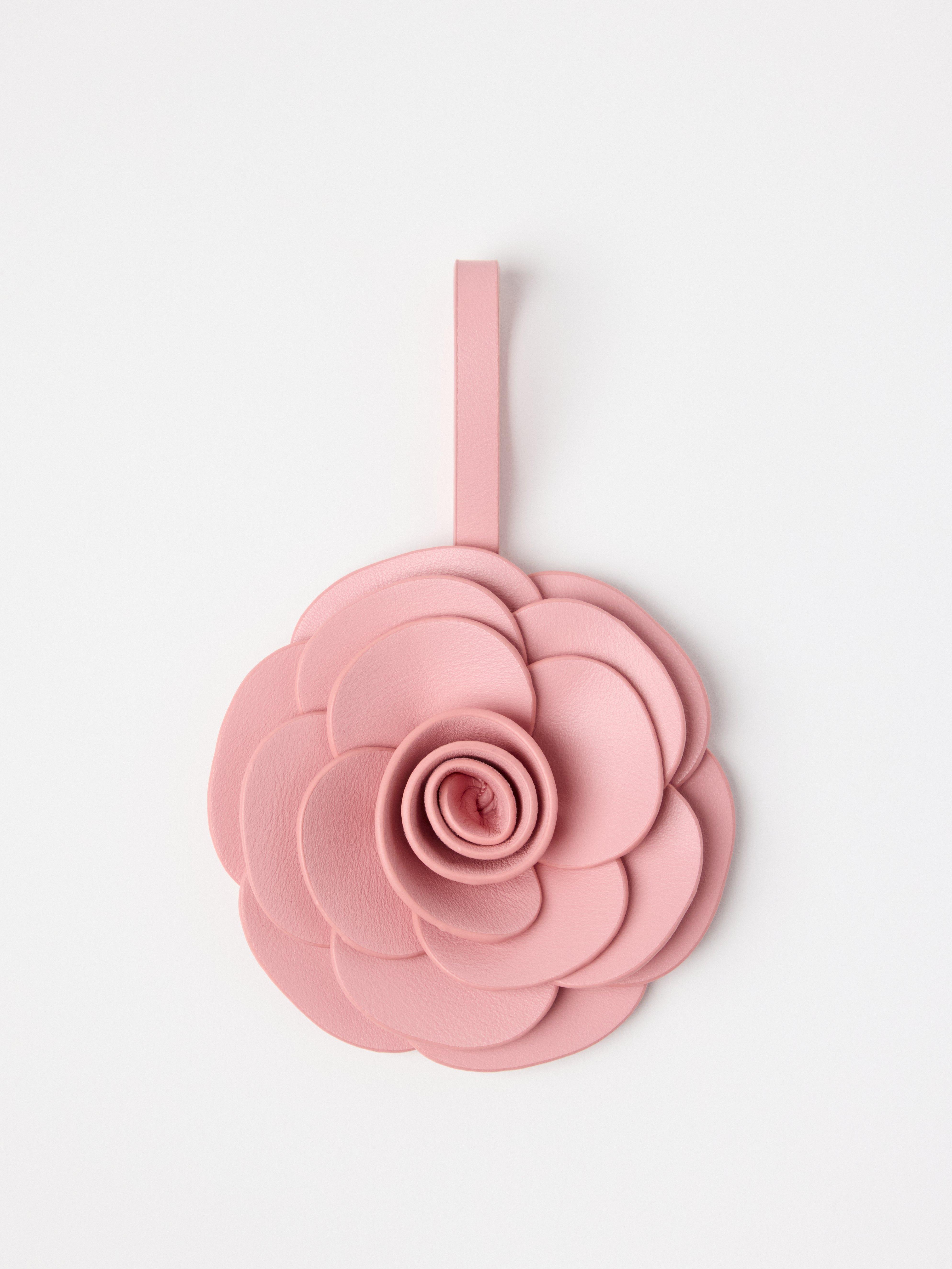 Decoración de bolso en piel sintética rosa